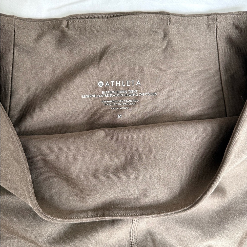 Athleta Taupe Elevation Sheen Tight 7/8 Length High-Rise Leggings - Picture 2 of 3